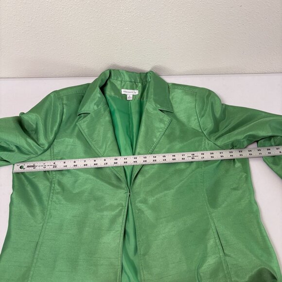 Susan Graver Jacket Size XL Green Shimmer Career Work Party Dressy - Picture 11 of 14